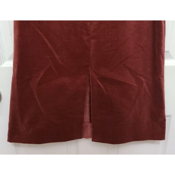 Vtg 70s Bronson of California Midi Skirt Rust Red Velvet Cottagecore Folk Sz 5/6 - Picture 4 of 12
